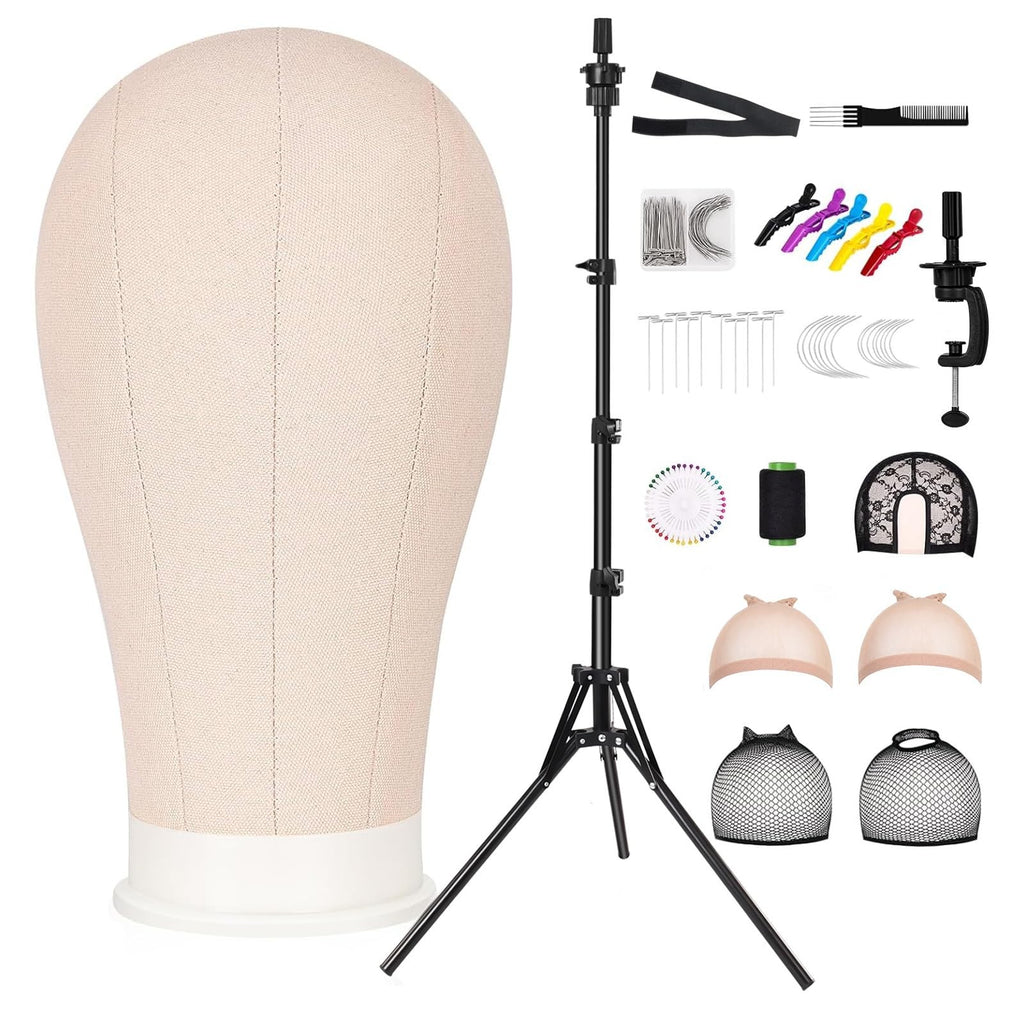 Adjustable 63-Inch Wig Stand Tripod with Mannequin Head for Wig Styling