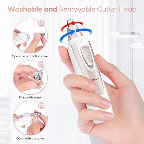 Waterproof Ear and Nose Hair Trimmer for Men & Women - Stainless Steel, Cordless, Quiet, Easy-Clean