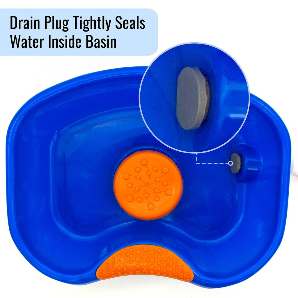 Portable Shampoo Basin with Headrest and Drain Hose for Bedside Hair Washing