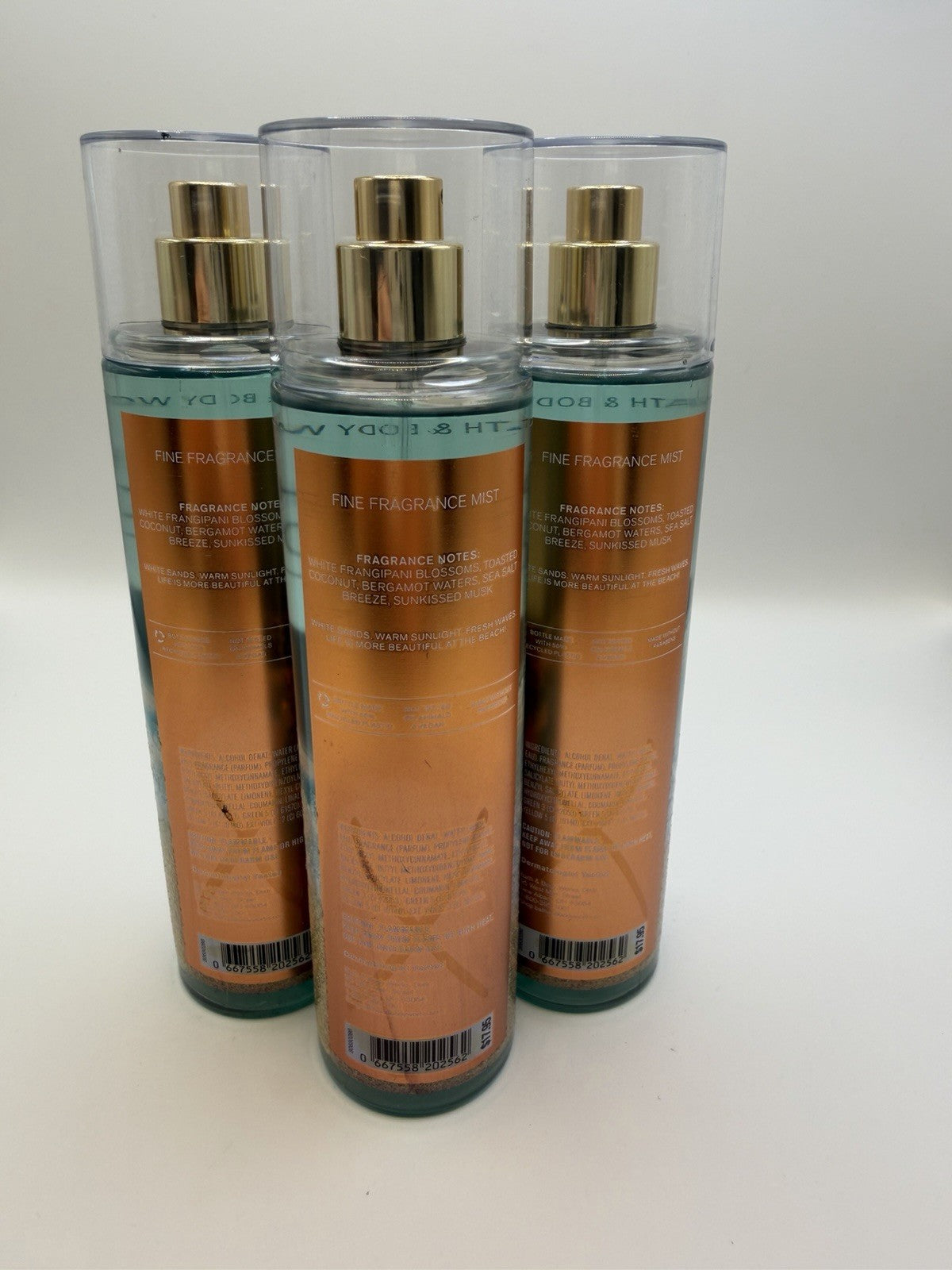 Set of 3 Bath & Body Works At The Beach Fragrance Body Mist 8oz Women