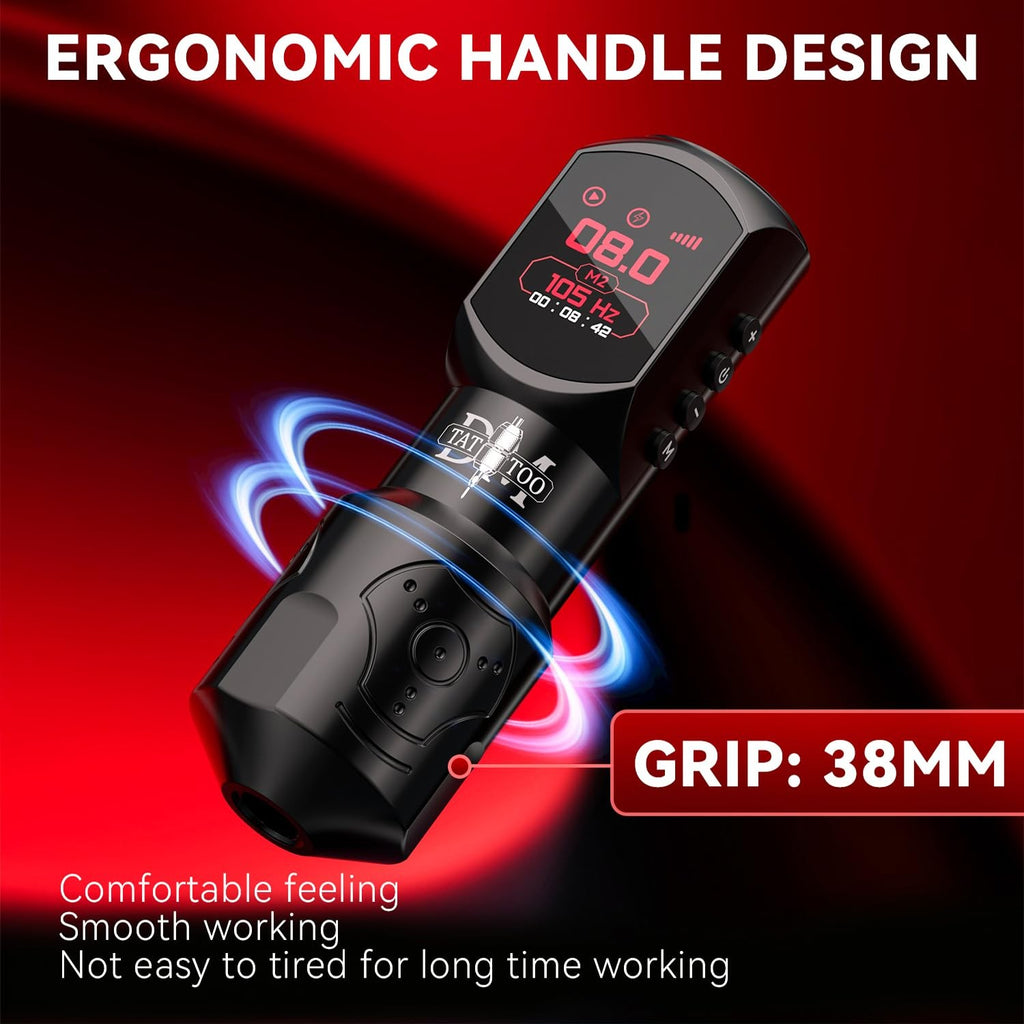 Wireless Tattoo Machine 4.0mm Stroke with OLED Display