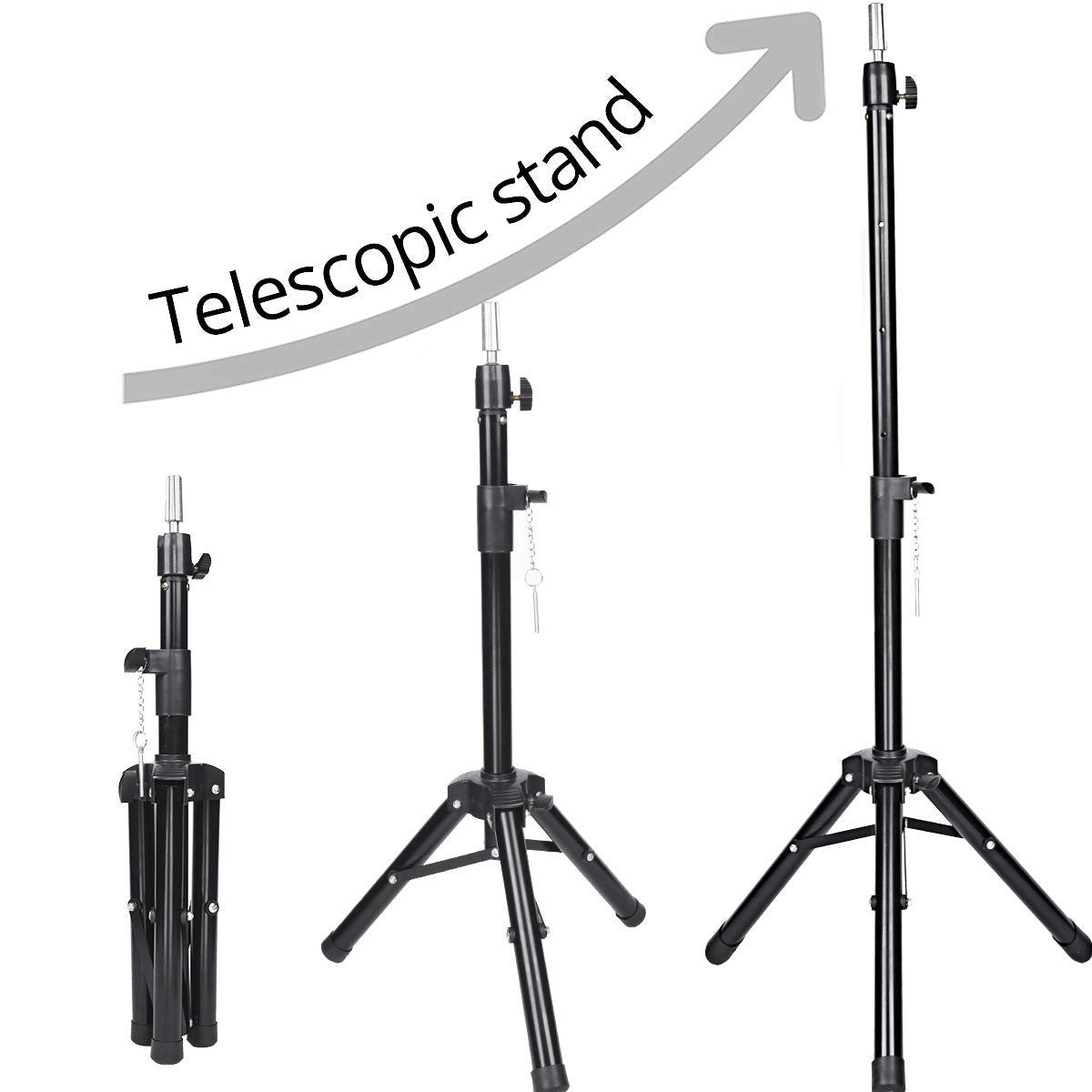 55 Inch Wig Stand Tripod for Mannequin Head Support Heavy Duty