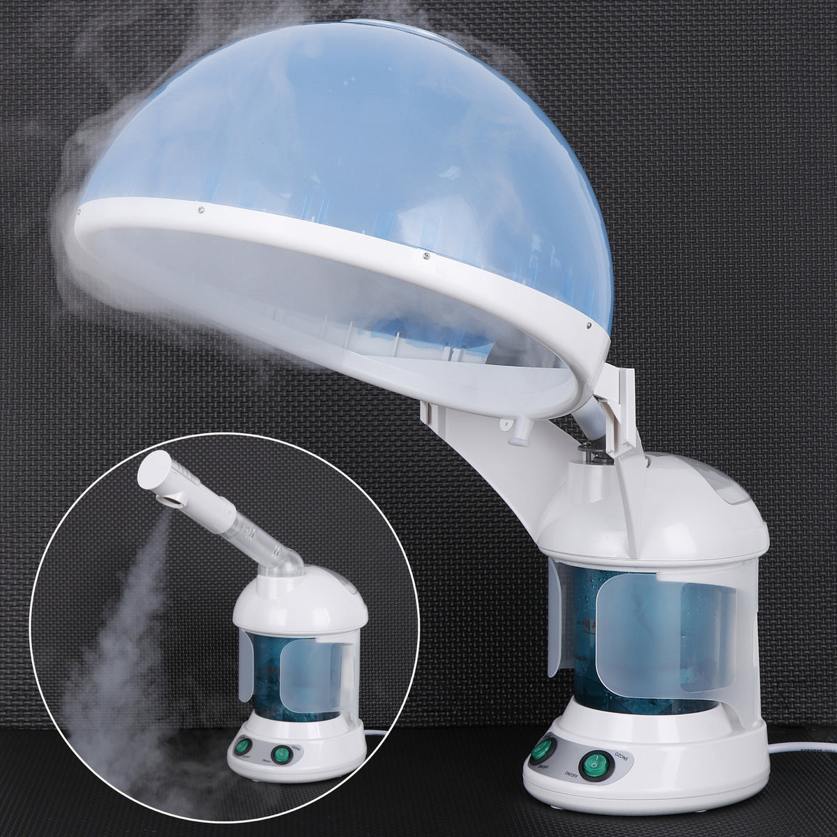 Blue 2-in-1 Hair and Facial Steamer Portable Sauna with Ozone