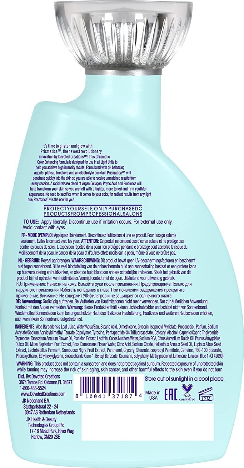 Prismatica Tanning Lotion - Color-Enhancing Dark Sunless Self Tanner 13.5oz