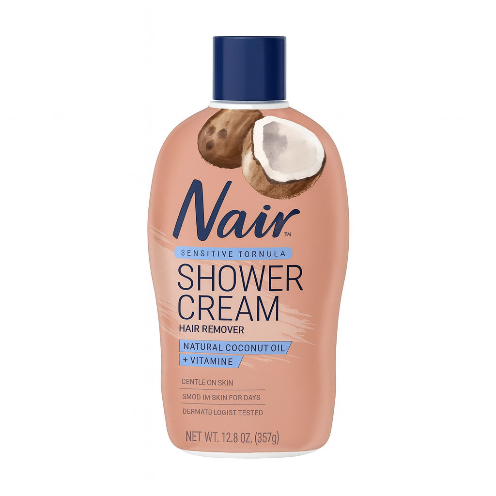 Nair Shower Cream Hair Remover with Coconut Oil & Vitamin E – 12.6 oz