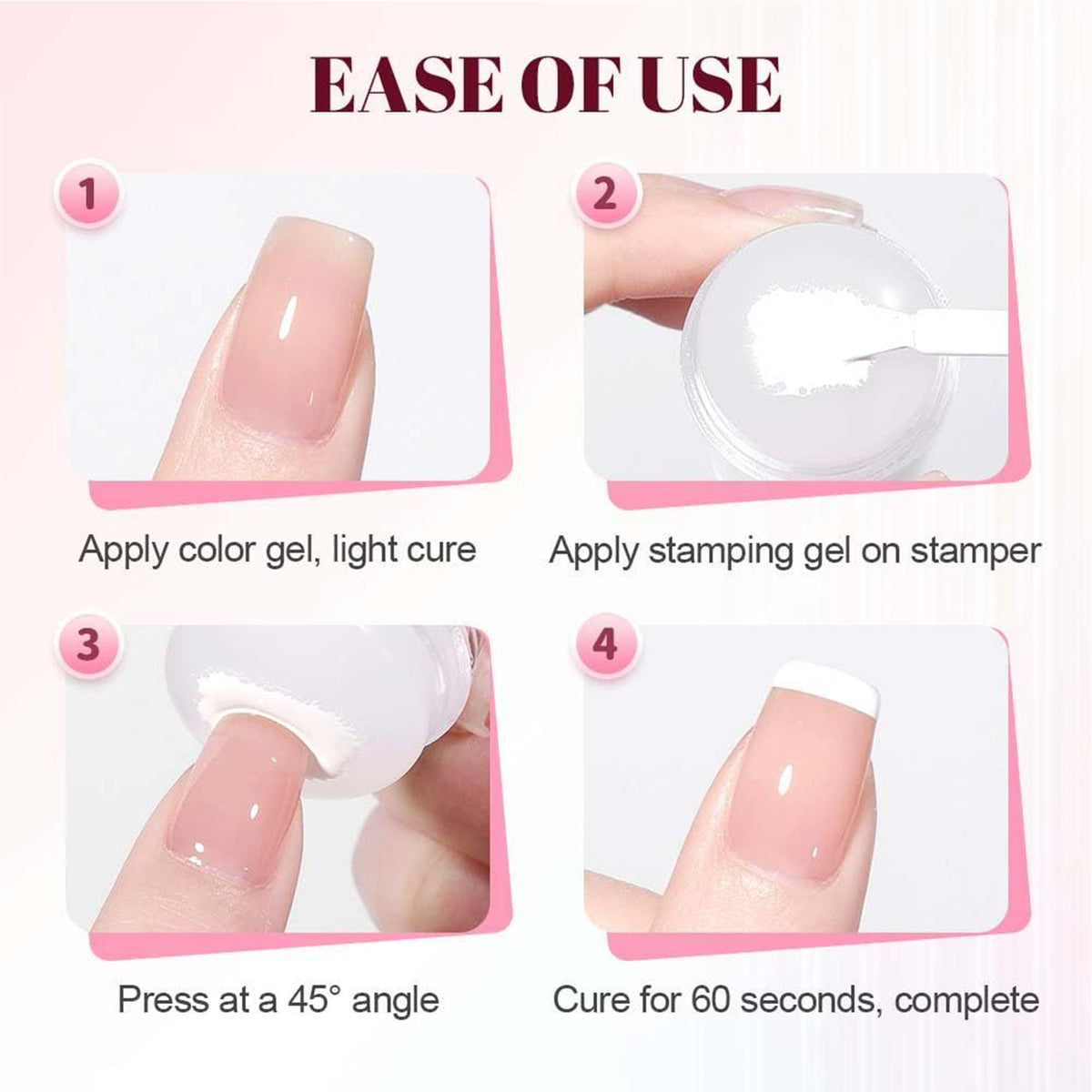 Silicone Nail Stamper Set with Scraper and Templates for Nail Art DIY