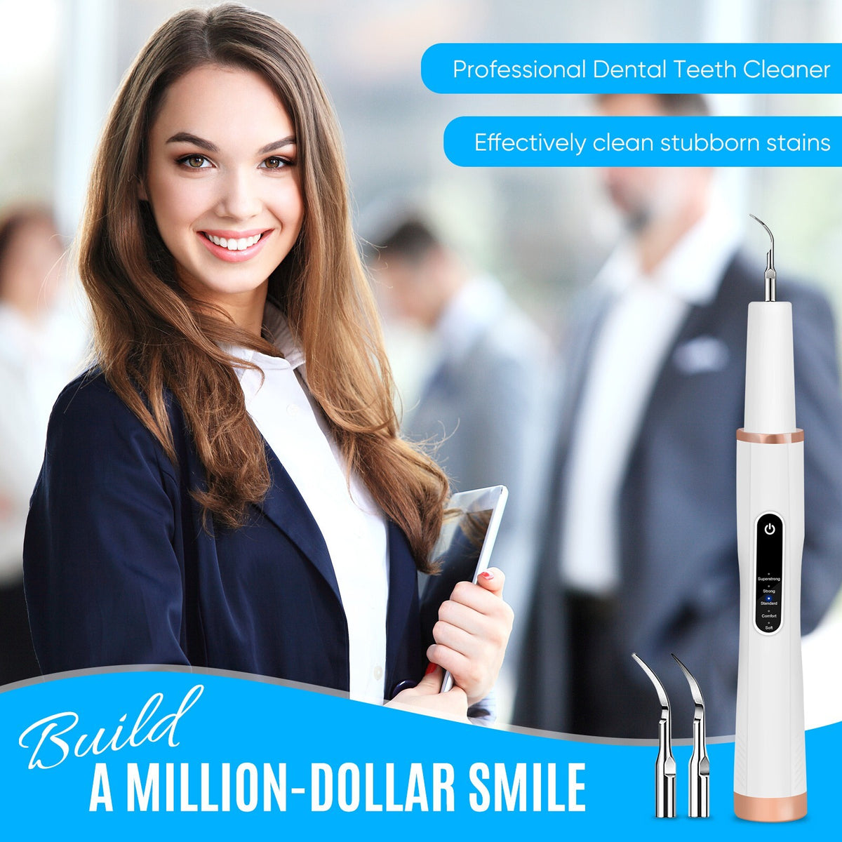 Rechargeable Ultrasonic Teeth Cleaning Kit for Plaque & Tartar Removal