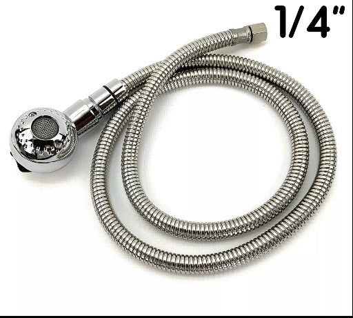 Salon Shampoo Bowl Sprayer Hose with 1/4 Inch Connector and On/Off Button