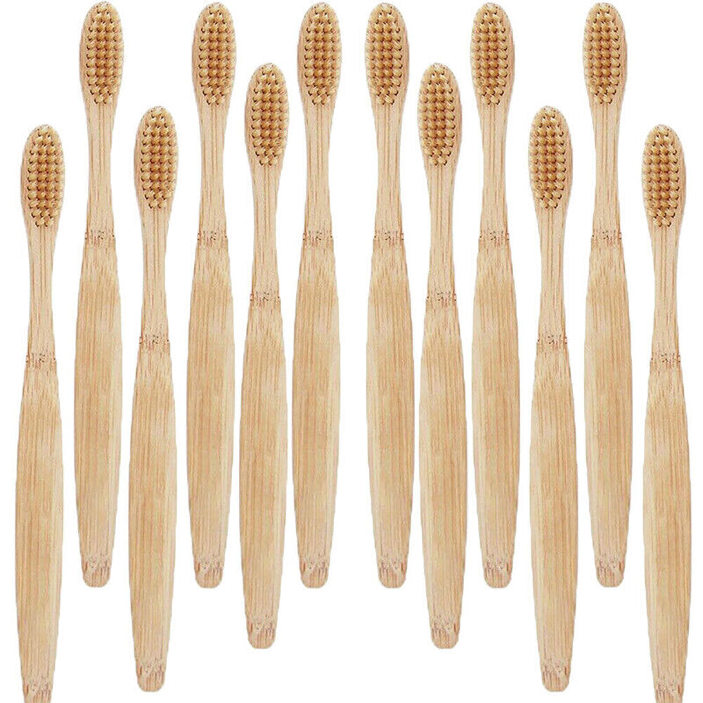 20Pcs Bamboo Toothbrush Set Organic Natural Soft Medium BPA-Free Eco-Friendly