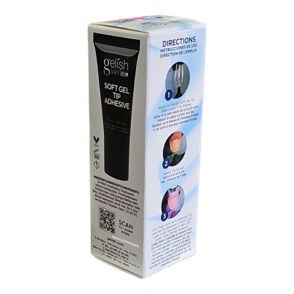 Gelish Soft Gel Tip Adhesive - 15ml Nail Tip Glue for Gel Nails