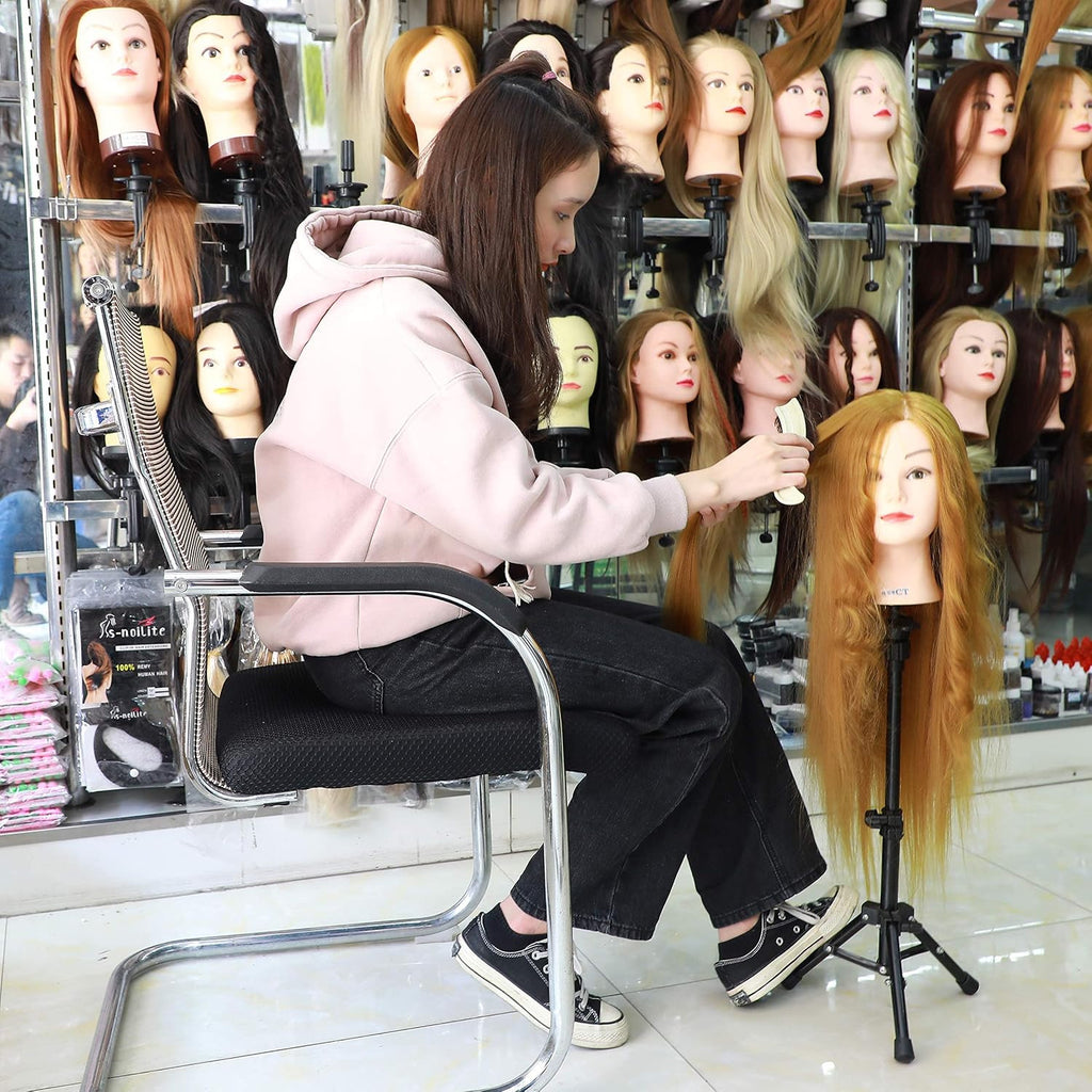 Adjustable Wig Head Stand Tripod for Cosmetology & Training