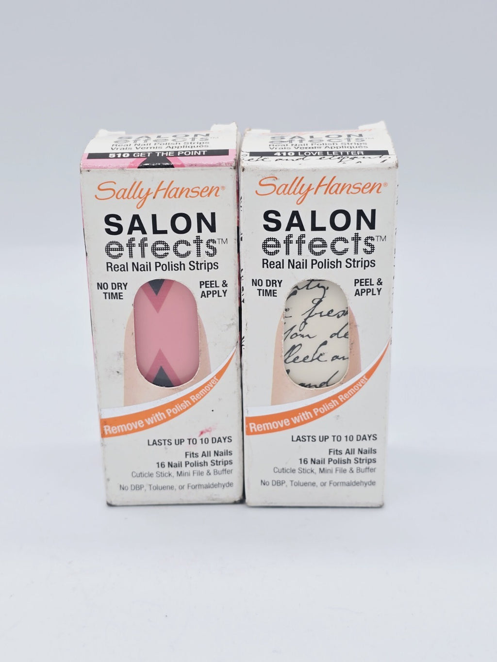 Nail Polish Strips Set - Sally Hansen Salon Effects #510 Get The Point & #410 Love Lett
