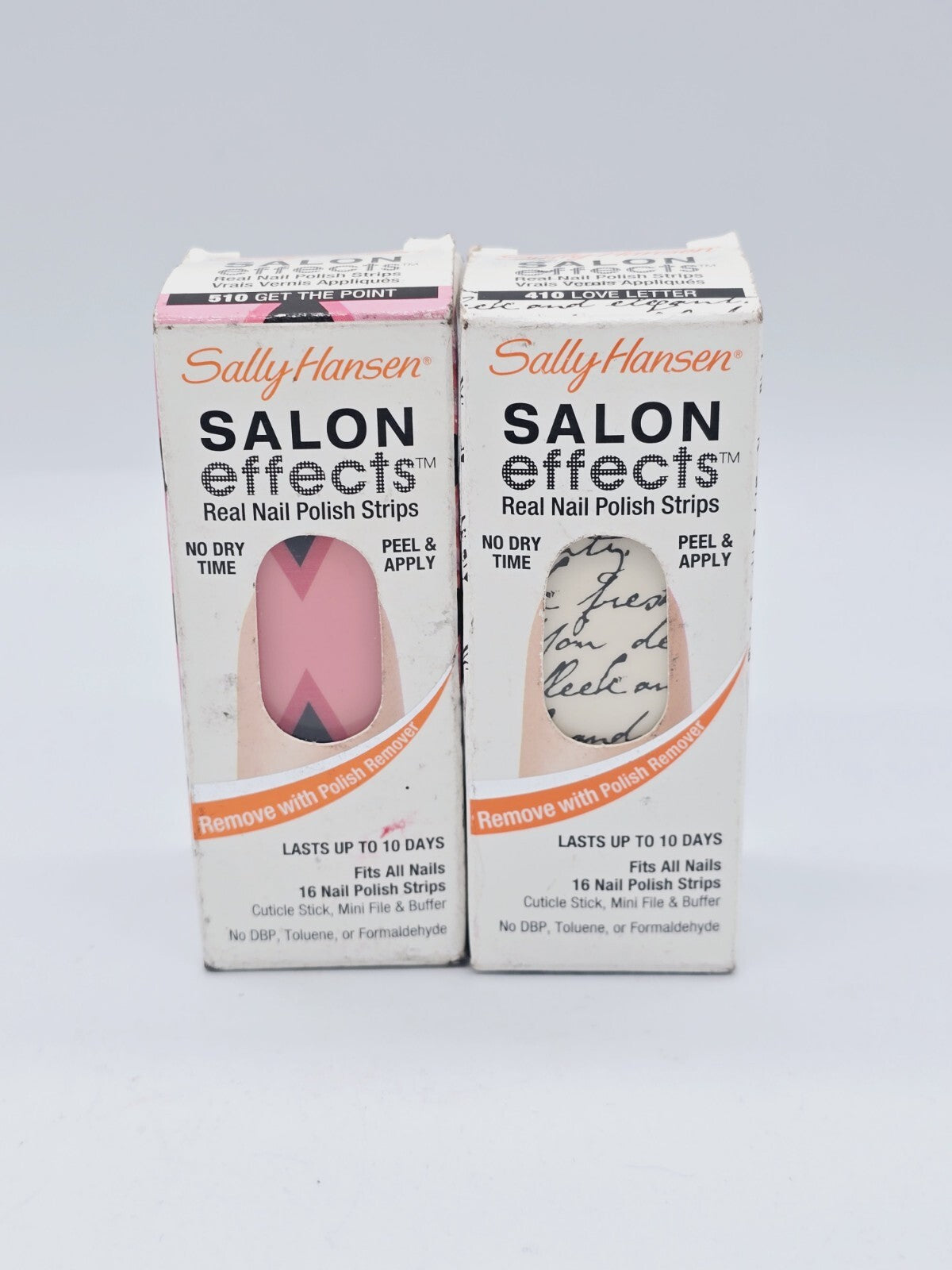 Nail Polish Strips Set - Sally Hansen Salon Effects #510 Get The Point & #410 Love Lett