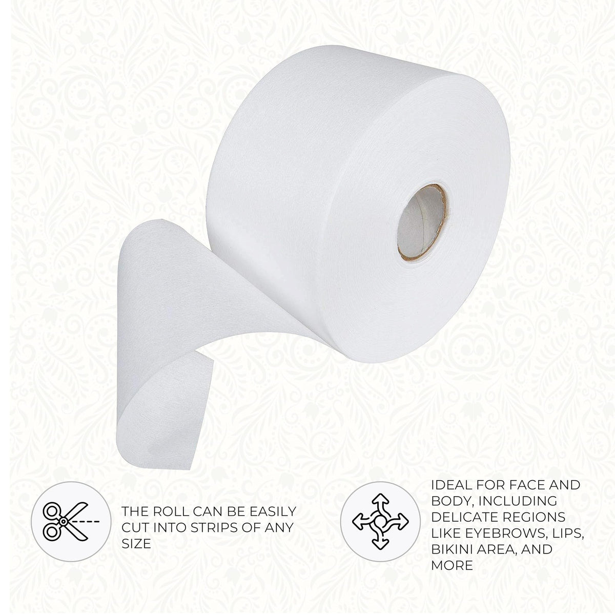 Non-Woven Epilating Roll for Hair Removal, 3 x 55 Yards, White