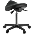 Ergonomic Saddle Stool with Wheels - Adjustable Height PU Leather Seat