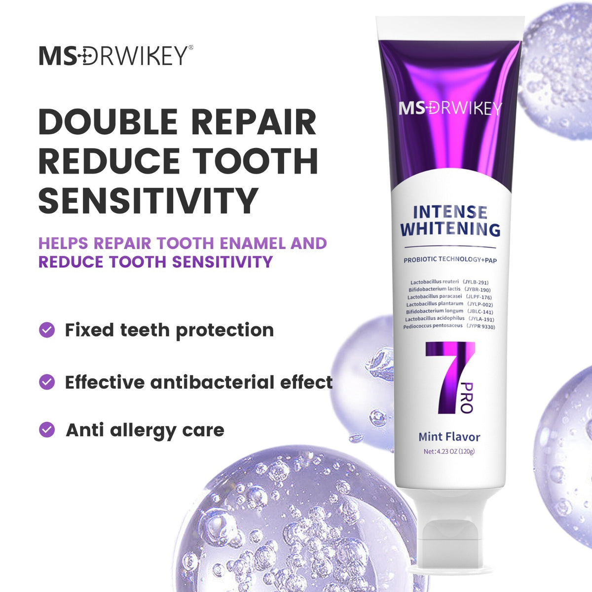 MSDRWIKEY Cooling & Whitening Toothpaste Set - 2 Pack Natural Oral Care