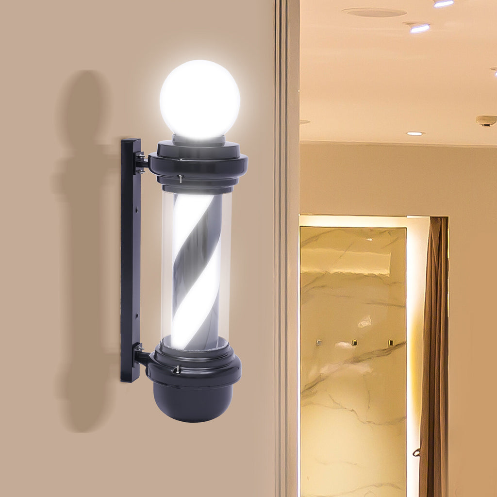 Outdoor Rotating LED Barber Pole Sign for Hair Salon Shop Exterior Light