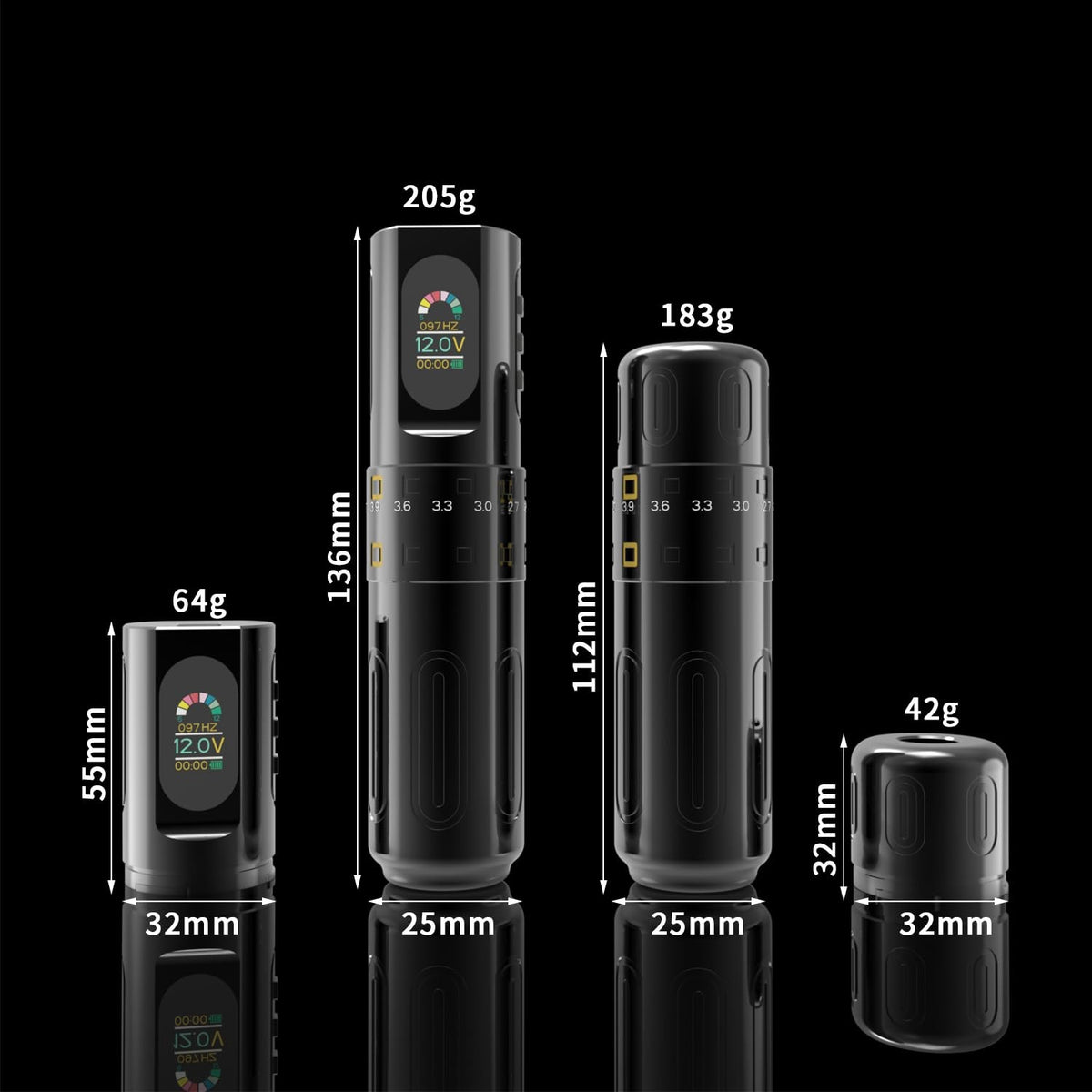 YILONG F8 Tattoo Pen Machine Rotary Gun with 2 Power Supplies