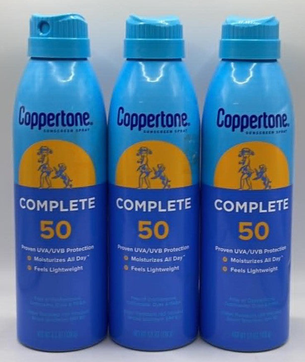 SPF 50 Sunscreen Spray - 3 Pack, 5.5 oz Each, Water-Resistant