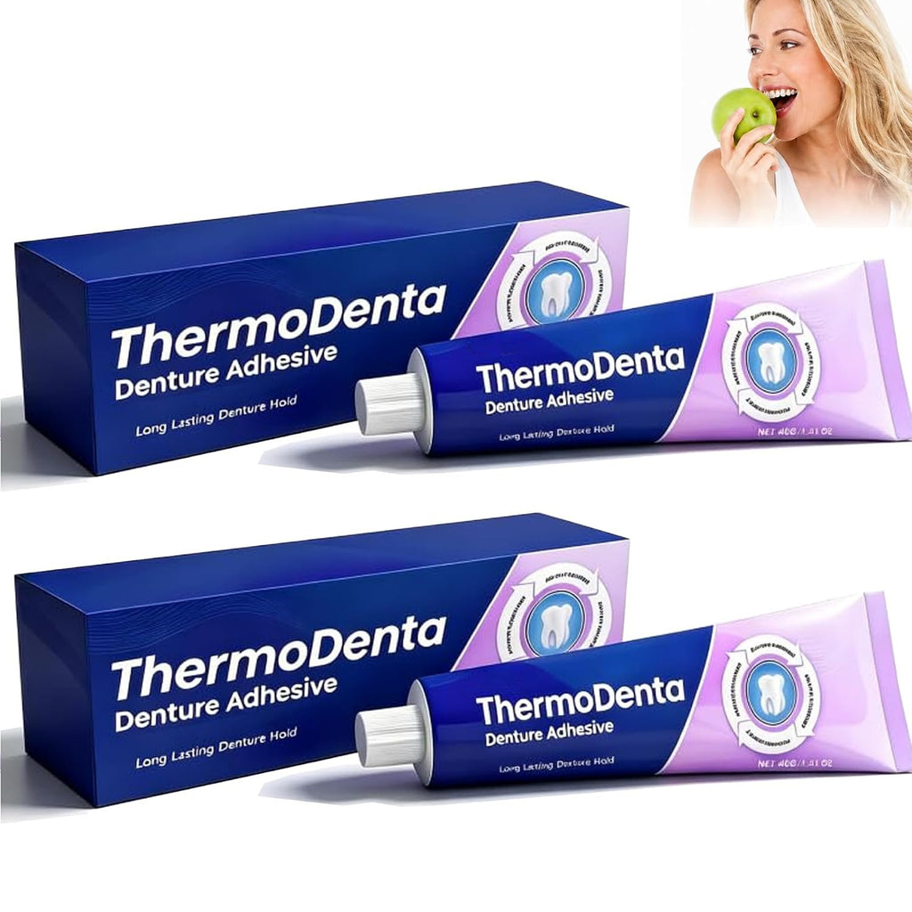 Denture Adhesive Set - All-Day Secure Fit for Upper & Lower Dentures, 2 Pack