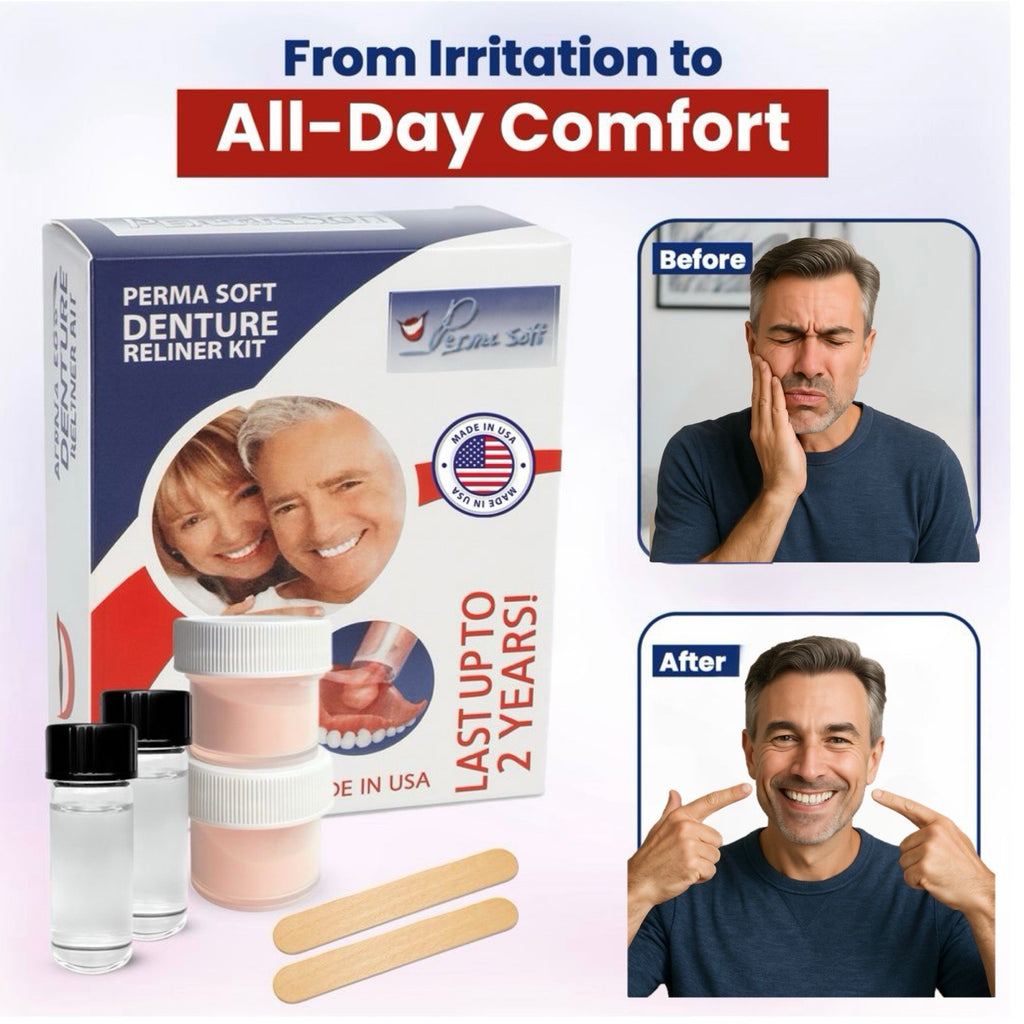 Denture Reline Kit for Upper or Lower Dentures - Soft, Professional-Grade