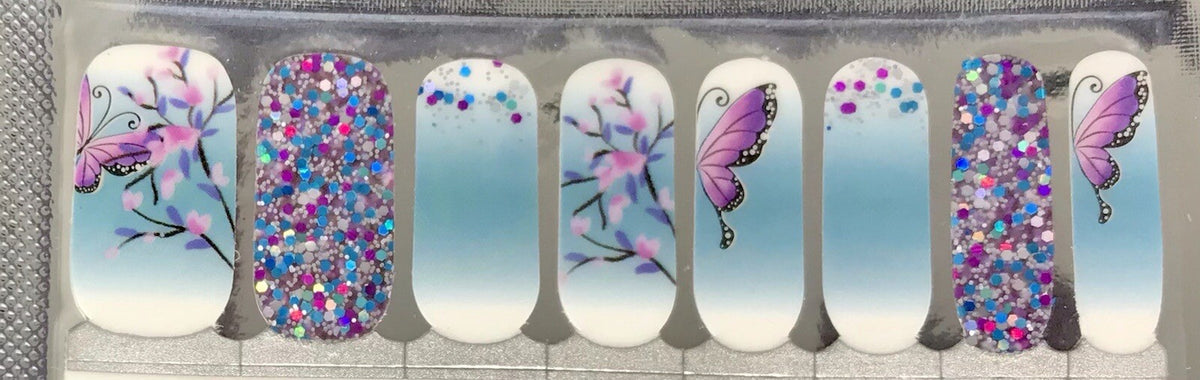 Color Nail Polish Strips Set - 16 Ready-to-Wear Spring Designs