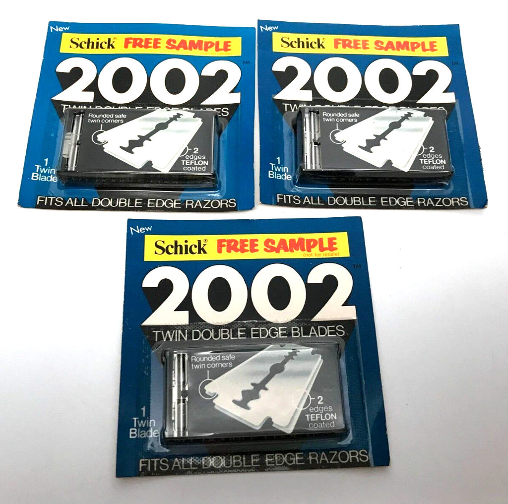 Schick Twin Double Edge Razor Blade Pack of 3 - NOS, Single Blades