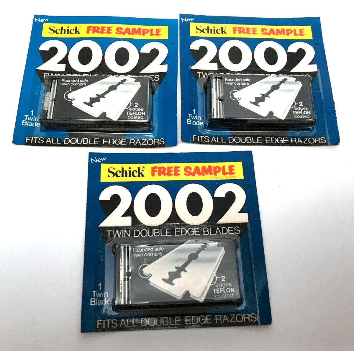Schick Twin Double Edge Razor Blade Pack of 3 - NOS, Single Blades