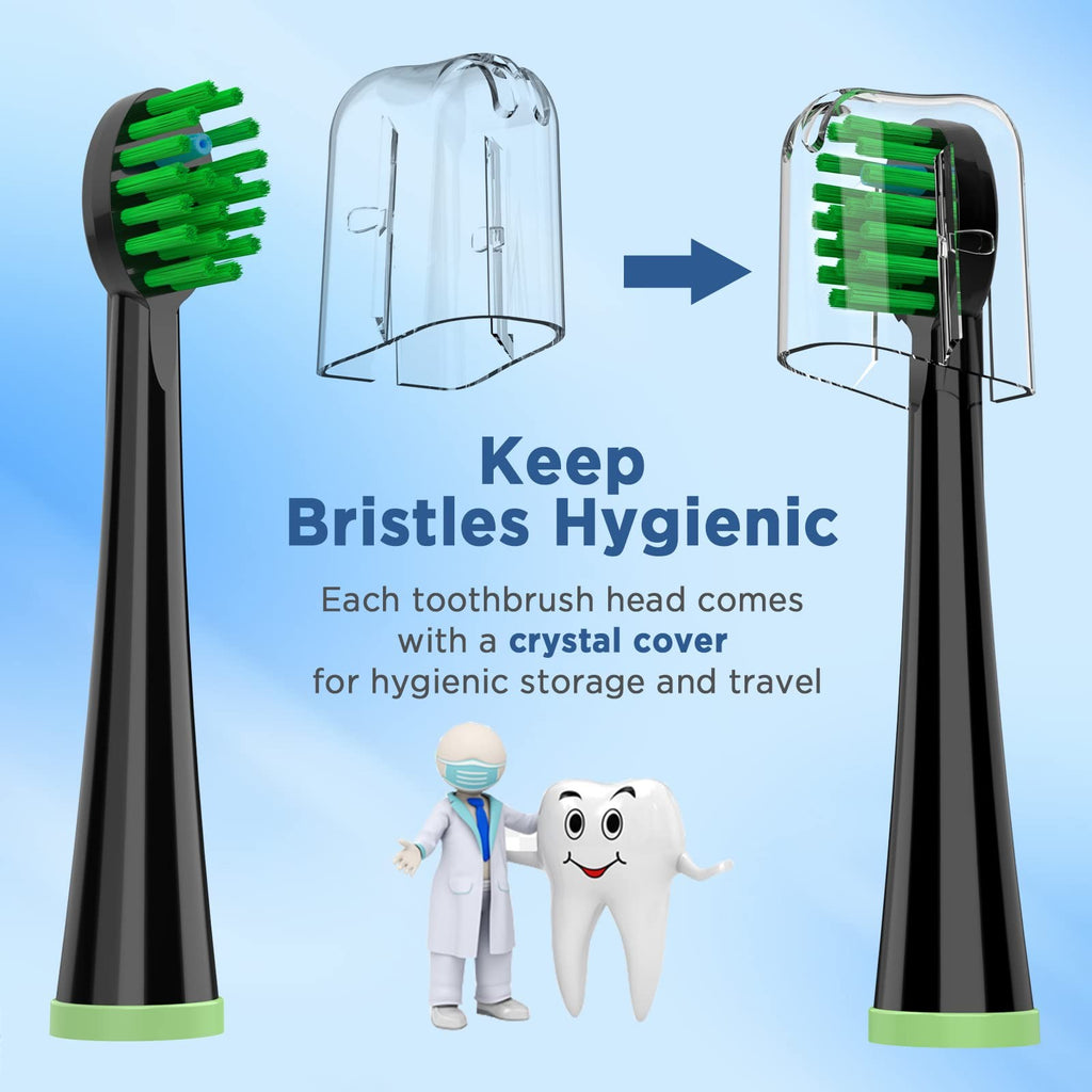 Replacement Toothbrush Heads for All Models - Pack of 5 Black