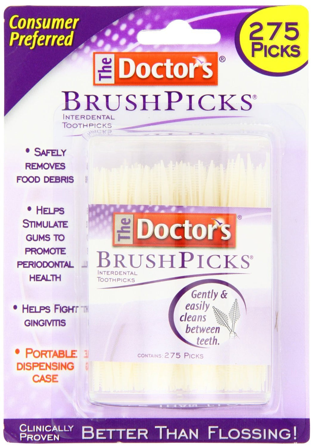 Dental BrushPicks Pack of 3 - 825 Oral Care Picks for Gum & Teeth Cleaning