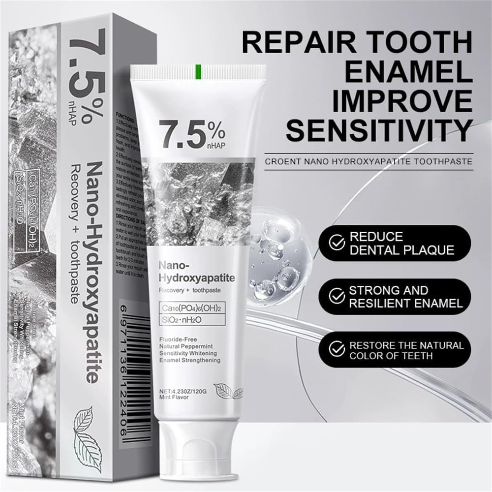 Nano Hydroxyapatite Toothpaste 2-Pack - Fluoride-Free Repair & Sensitivity Relief