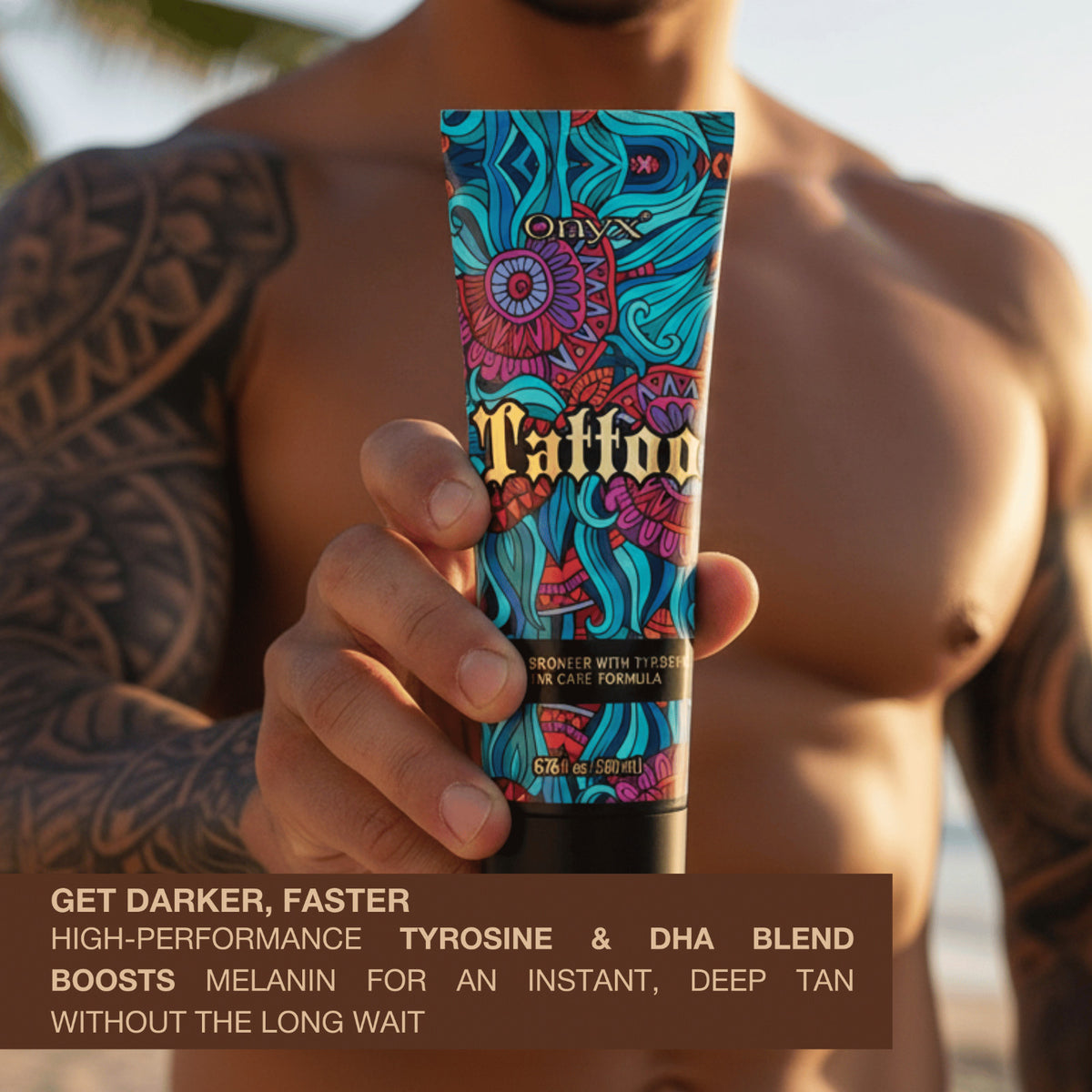Onyx Tattoo Tanning Lotion Bronzing Accelerator with Tattoo Protection - 8.5/6.76 fl oz