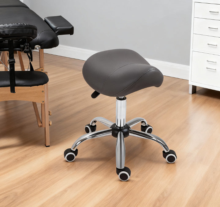 Ergonomic Adjustable Saddle Stool with Swivel and Hydraulic Height Control