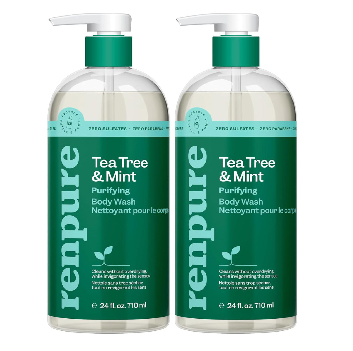 Tea Tree & Mint Body Wash - All Skin Types, 2 Pack, 24 Fl Oz Each
