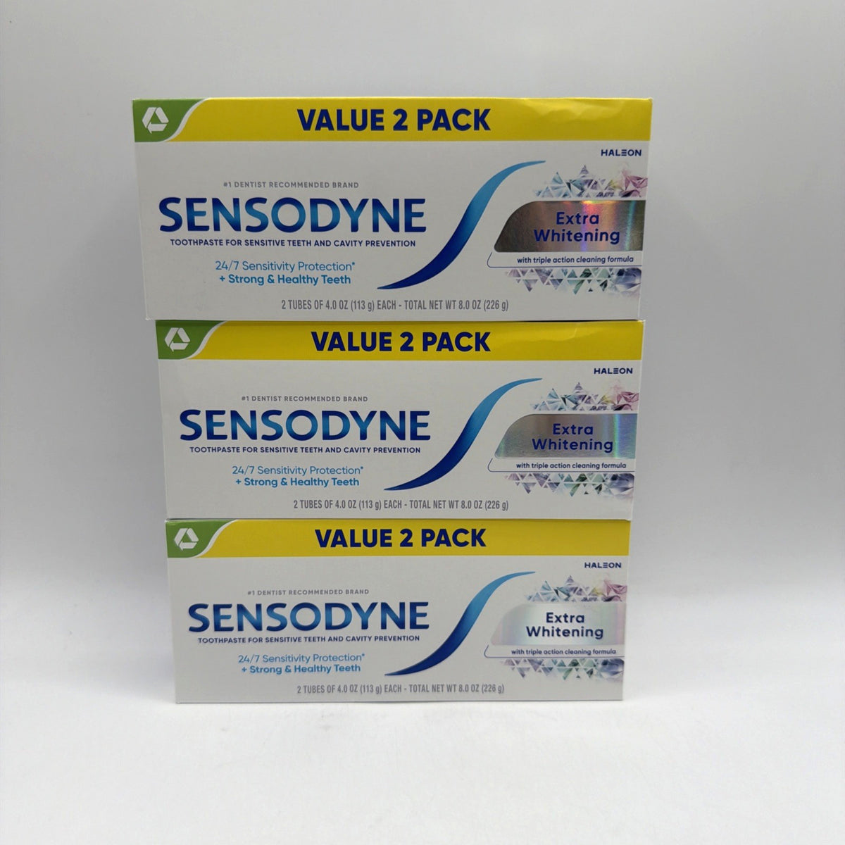 Sensodyne Extra Whitening Toothpaste for Sensitive Teeth 4oz - 6 Tubes