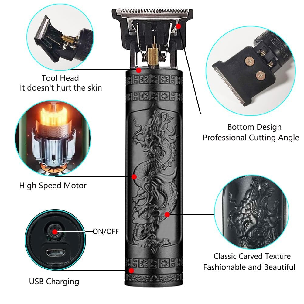 Cordless Travel Hair Clipper Set with Limit Combs & Ear Pickers
