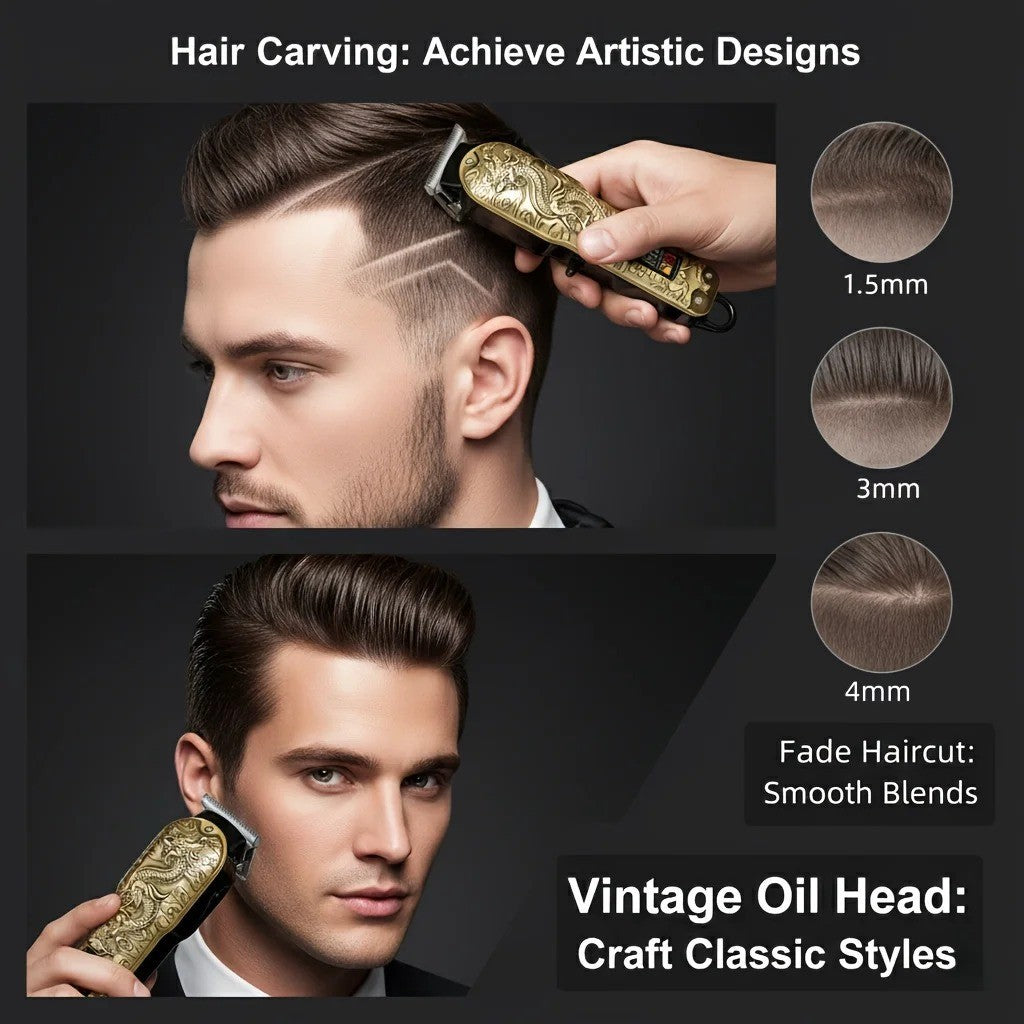 Cordless Men’s Hair Clipper Kit Rechargeable T-Blade Trimmer for Hair & Beard