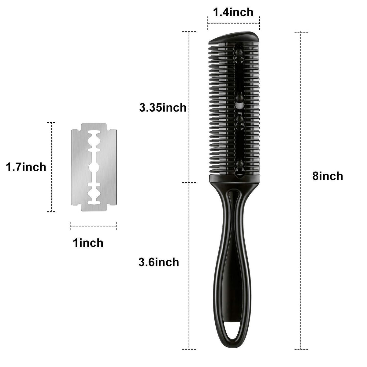 Hair Razor Comb Set with Replaceable Blades for Hair Thinning & Styling
