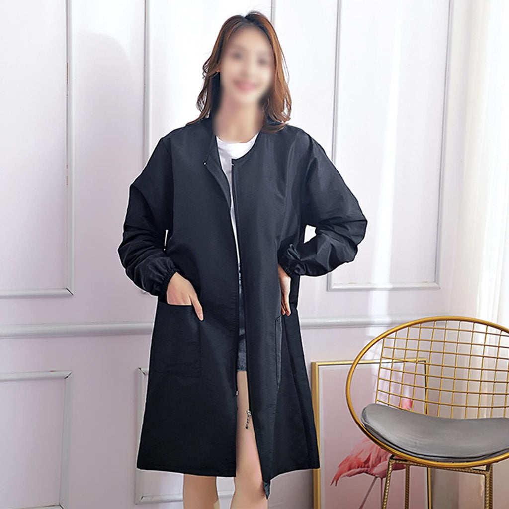 Waterproof Salon Stylist Jacket with Pockets - Professional Hair Cape