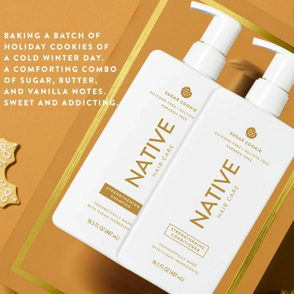 Native Holiday Shampoo & Conditioner Set - Sugar Cookie Scent, 8.25 Fl Oz Each