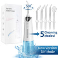 Cordless Dental Water Flosser with 5 Jet Tips, IPX7 Waterproof, Rechargeable