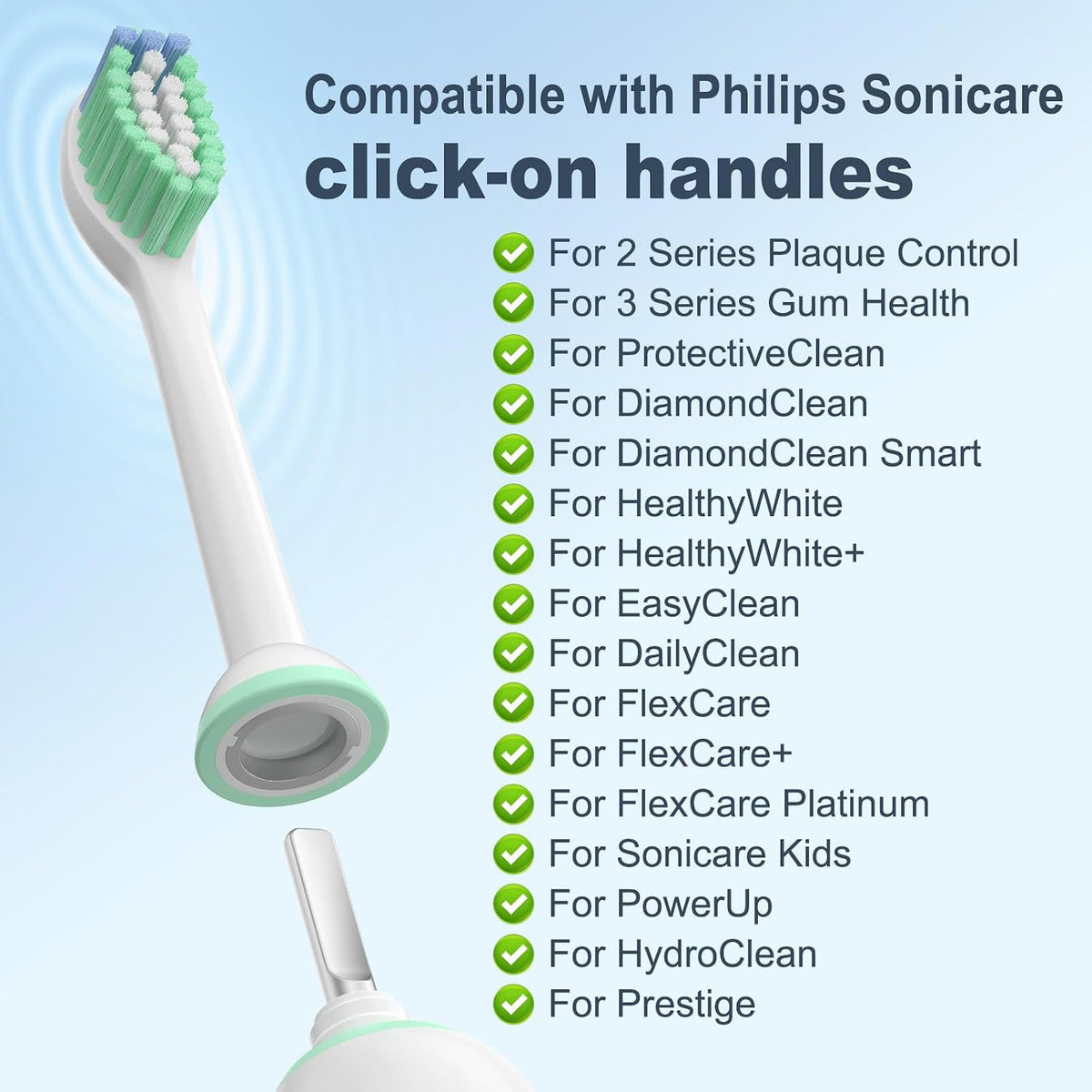 Replacement Toothbrush Heads for Sonicare - 8 Pack, Compatible with Philips