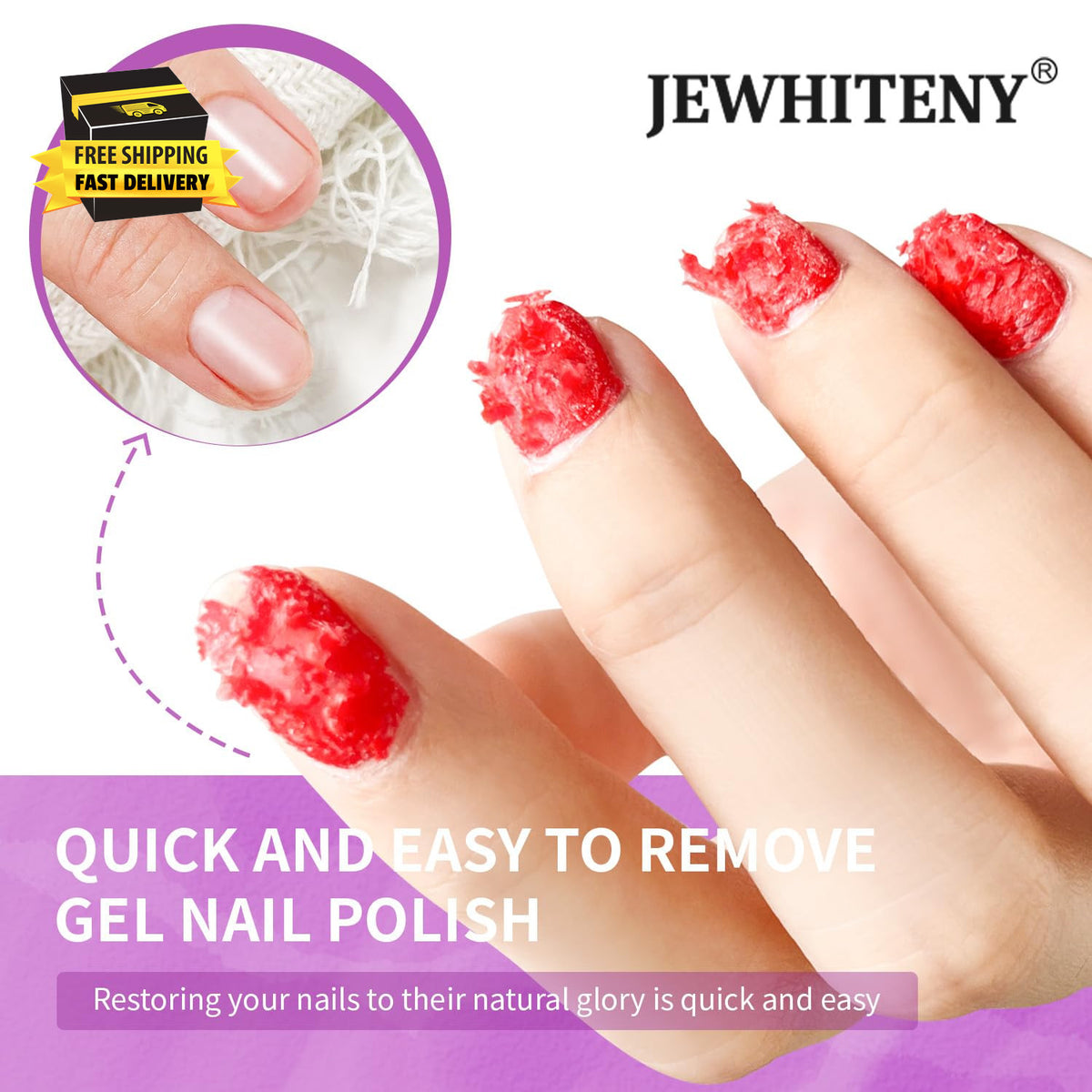 Gel Nail Polish Remover 2x10ml Fast & Easy Nail Polish Removal