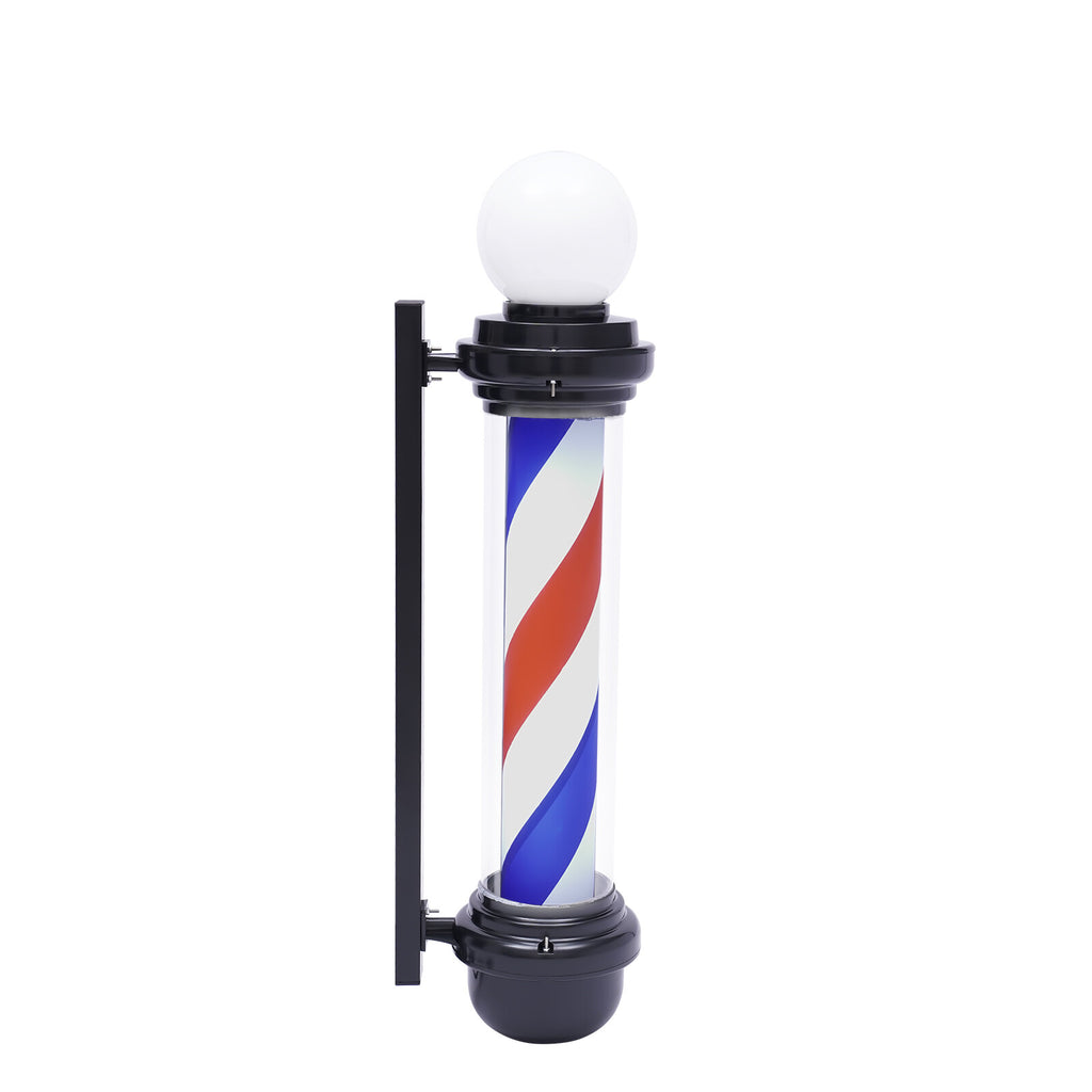 LED Barber Pole Light with Red White Blue Stripes for Salon Display