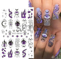 3D Evil Eye Nail Decal Stickers Self-Adhesive Moon Star Snake Design for Nail Art