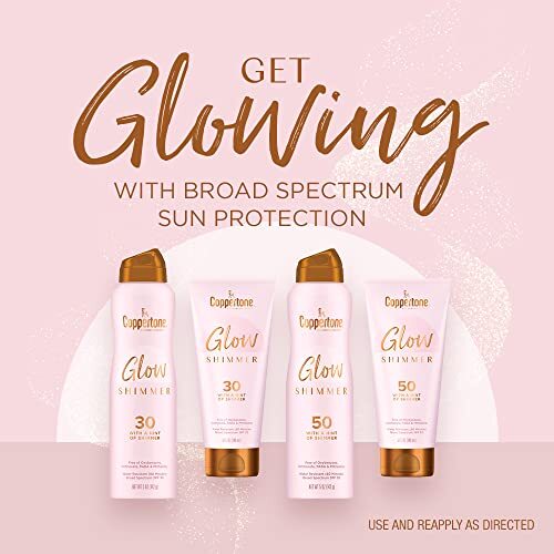 SPF 50 Shimmer Sunscreen Spray Water Resistant Broad Spectrum Sun Protection
