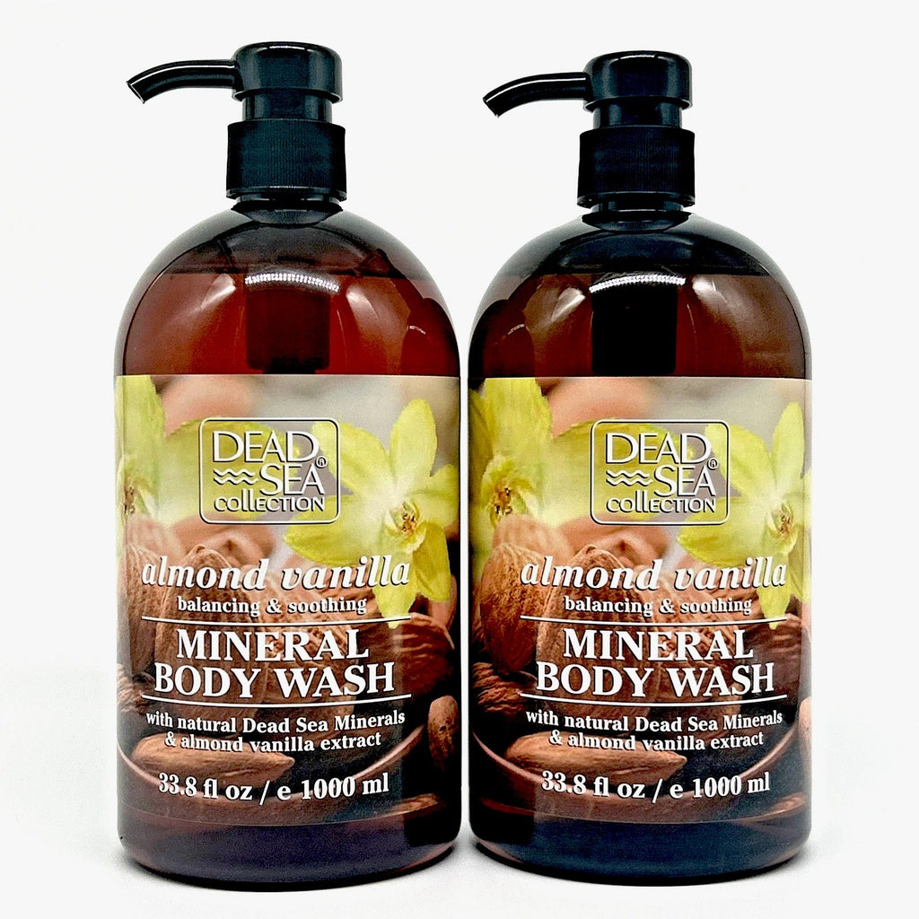 Dead Sea Mineral Body Wash Duo - Almond Vanilla Hydrating 2-Pack, 67.6 oz