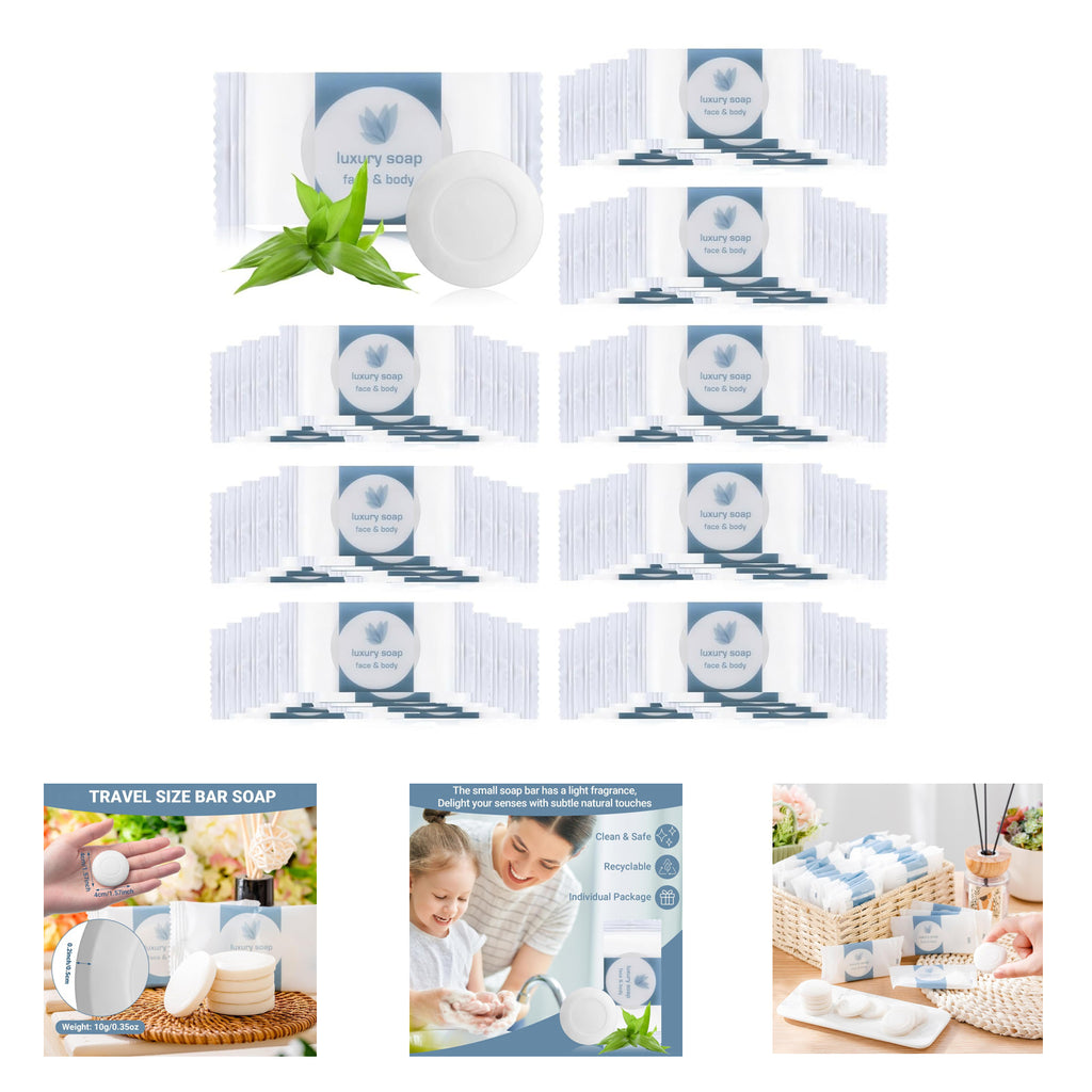 Bulk Mini Bar Soap 600 Pcs Travel Size Individually Wrapped for Hotels & Travel