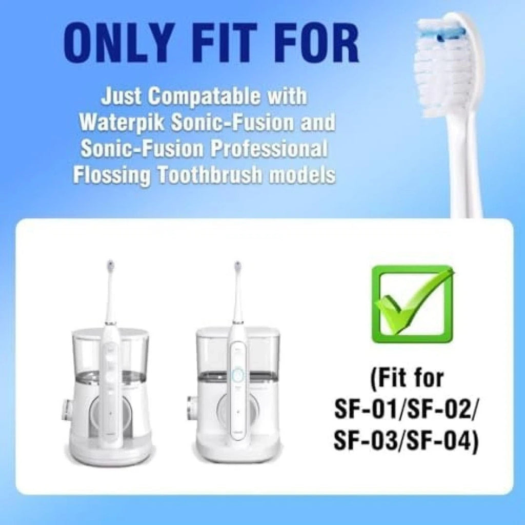 Replacement Toothbrush Heads for Waterpik Sonic-Fusion Flossing Toothbrush - 3 Pack