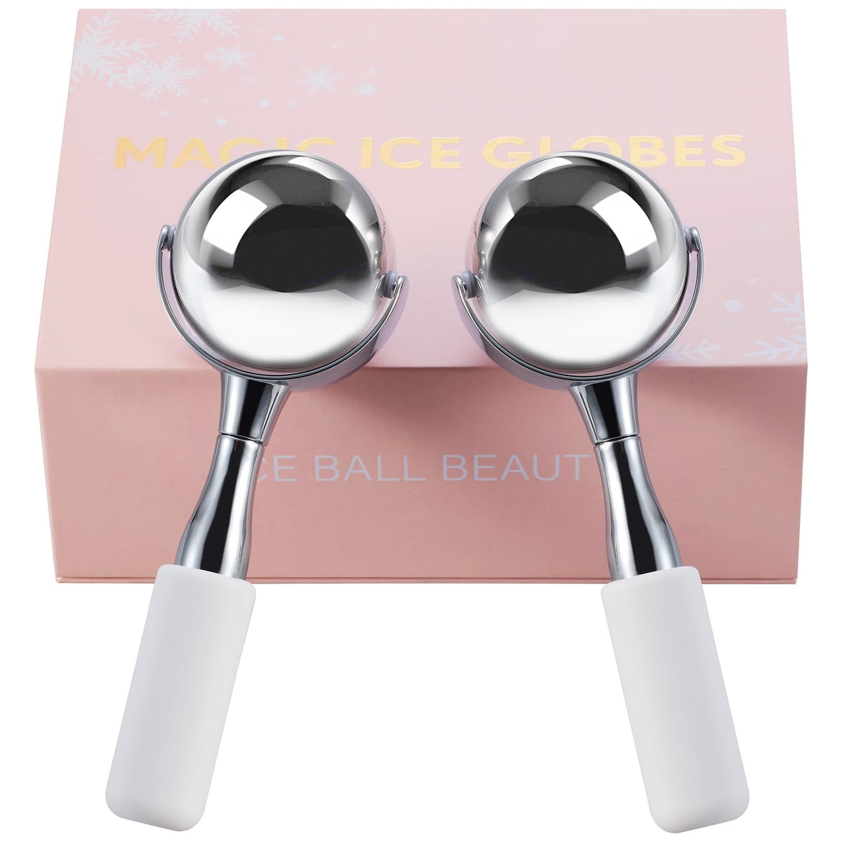 Cryo Face Sticks - 360° Rotating Stainless Steel Ice Globes for Skin Tightening
